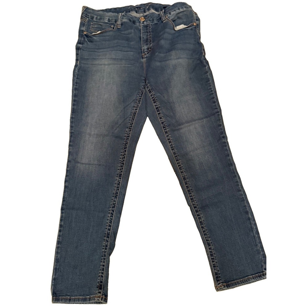 Seven7 Women's 18W Plus Size Blue Solid Denim Skinny Jeans